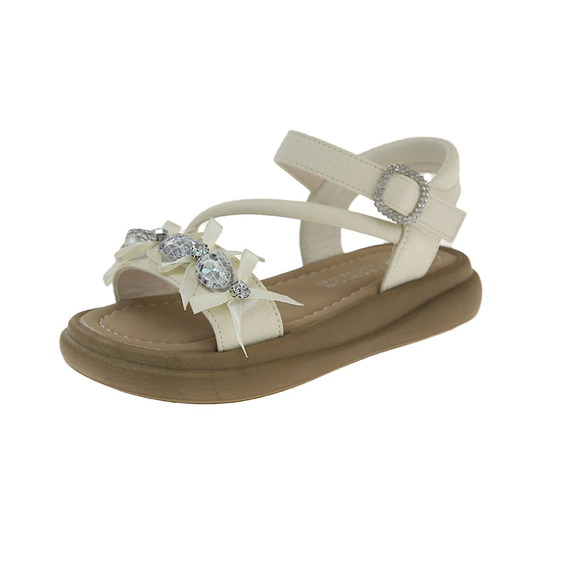 Zapatos de moda para niñas de diamante de mariposa princesa verano 2026 nuevos zapatos de moda para niños versátiles Lefour sandalias de perlas image 6