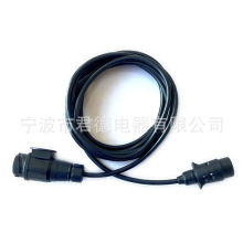 欧规N型重卡半挂7芯电源信号线欧标TPU护套注塑插头弹簧拖车线