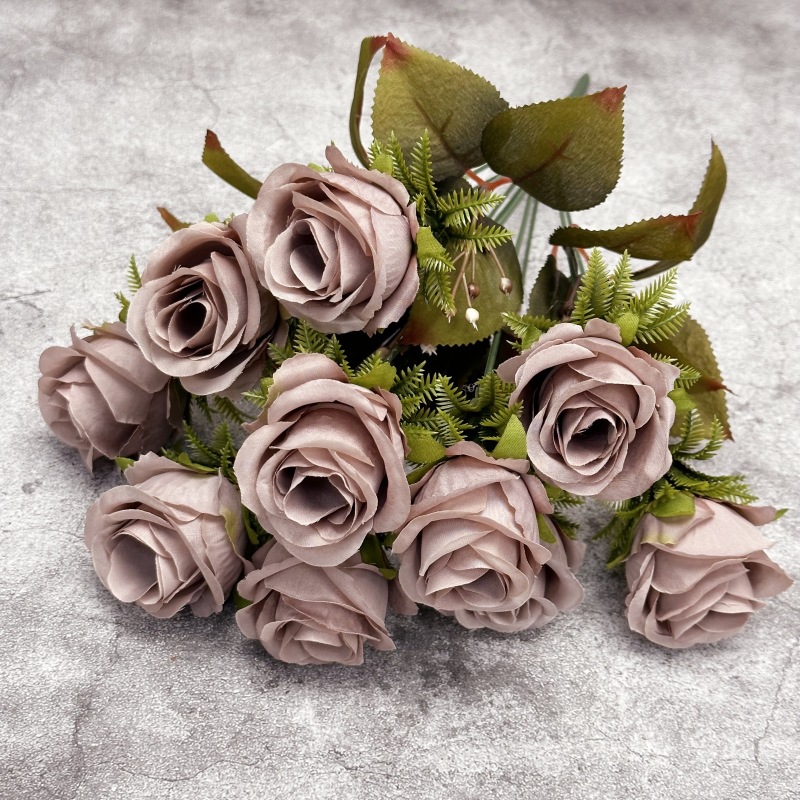 Ramo de peonías artificiales de otoño, decoración para bodas en casa, accesorios de fotografía de rosas hechos a mano, venta al por mayor de flores artificiales.