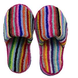 跨境新品彩色拖鞋舒适棉拖鞋老虎拖鞋休闲拖鞋厚底防滑来图来样