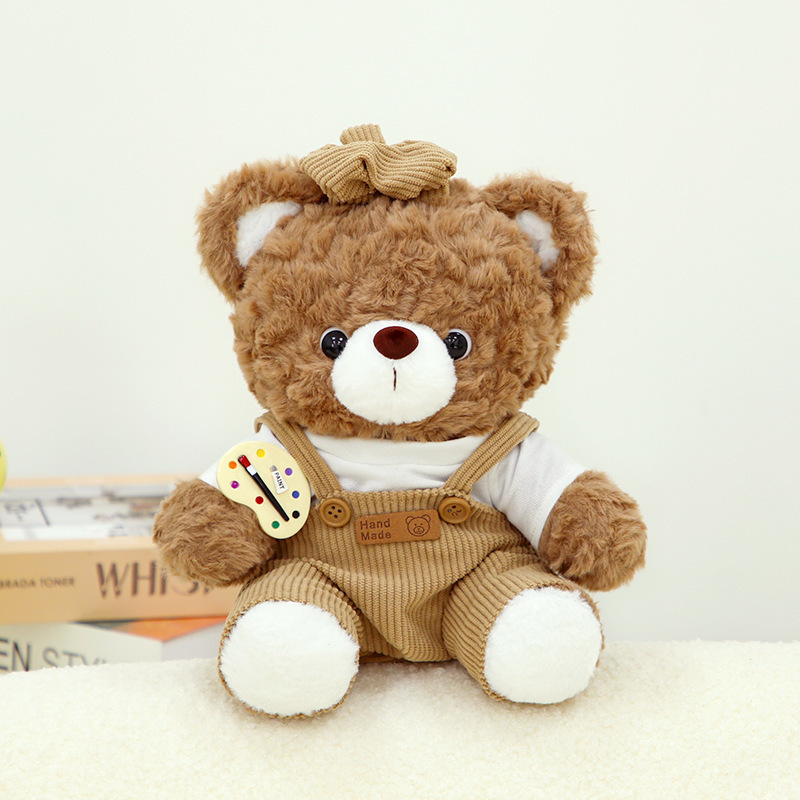Teddy Bear juguetes de peluche conejo blanco muñeca pintor muñeca boina muñeca regalo de cumpleaños princesa para niños