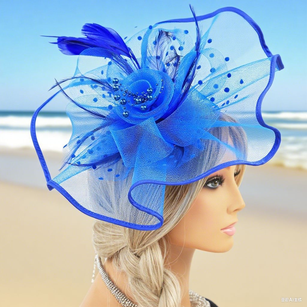 European and American Feather Headpieces Bridal Hair Accessories Mesh Ladies' Tea Party Fascinators Horse Racing Head Flowers Accessories Bridal Headpieces