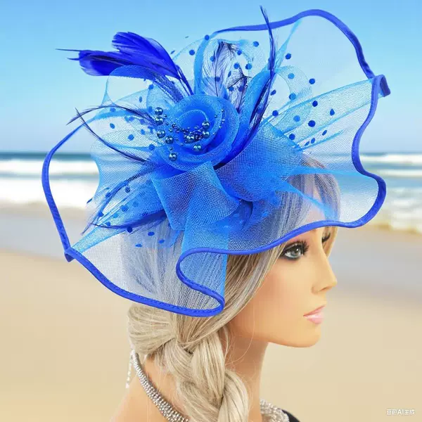 European and American Feather Headpieces Bridal Hair Accessories Mesh Ladies' Tea Party Fascinators Horse Racing Head Flowers Accessories Bridal Headpieces