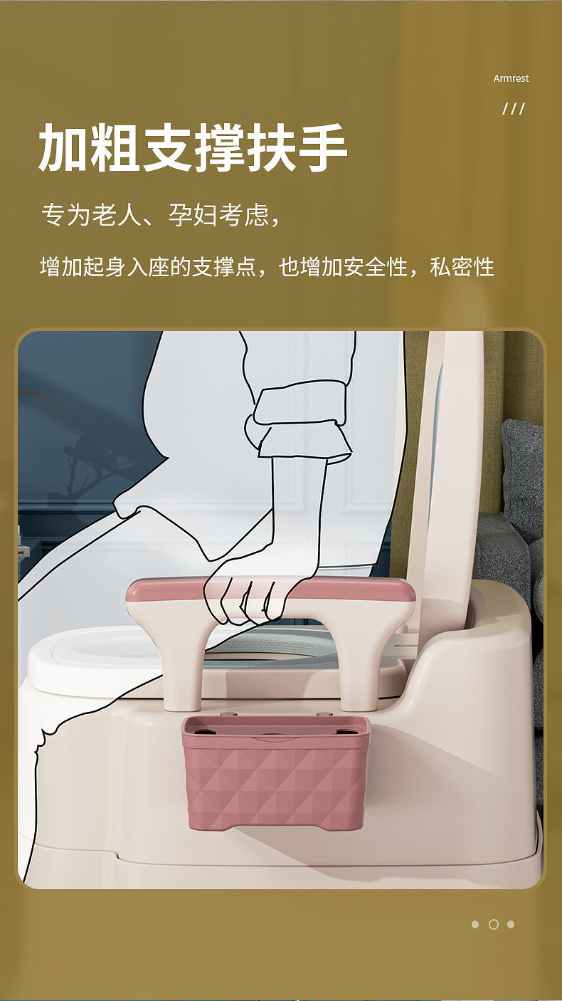 Portable elderly toilet, household anti-odor indoor toilet for the elderly, toilet chair for defecation, urine bucket for pregnant women and adults undefined