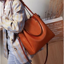 外贸通勤大包包女2025新款复古高级感女式托特包大容量女真皮包包