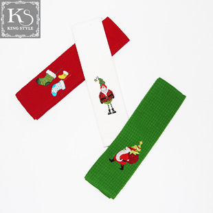 Cross-border wholesale trade for thick absorbent Santa Claus embroidered cotton tea towel tea cloth wipe cup towel