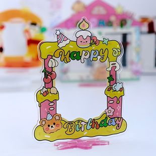 Copyright Cartoon Happy Birthday High-Quality Acrylic 3inch Small Card Polaroid Display Photo Frame Stand