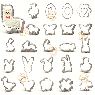 厂家现货 复活节不锈钢饼干切模 兔子小鸡饼干模具 烘焙模具|ru
