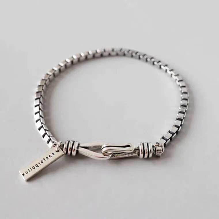 Hip-hop style box bracelet ins men and women fashion Joker simple bracelet jewelry