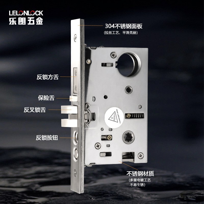 Cerradura de acero inoxidable personalizada de estilo americano puerta de entrada casa de puerta cerradura 6487 cerradura mecánica antirrobo de estilo americano