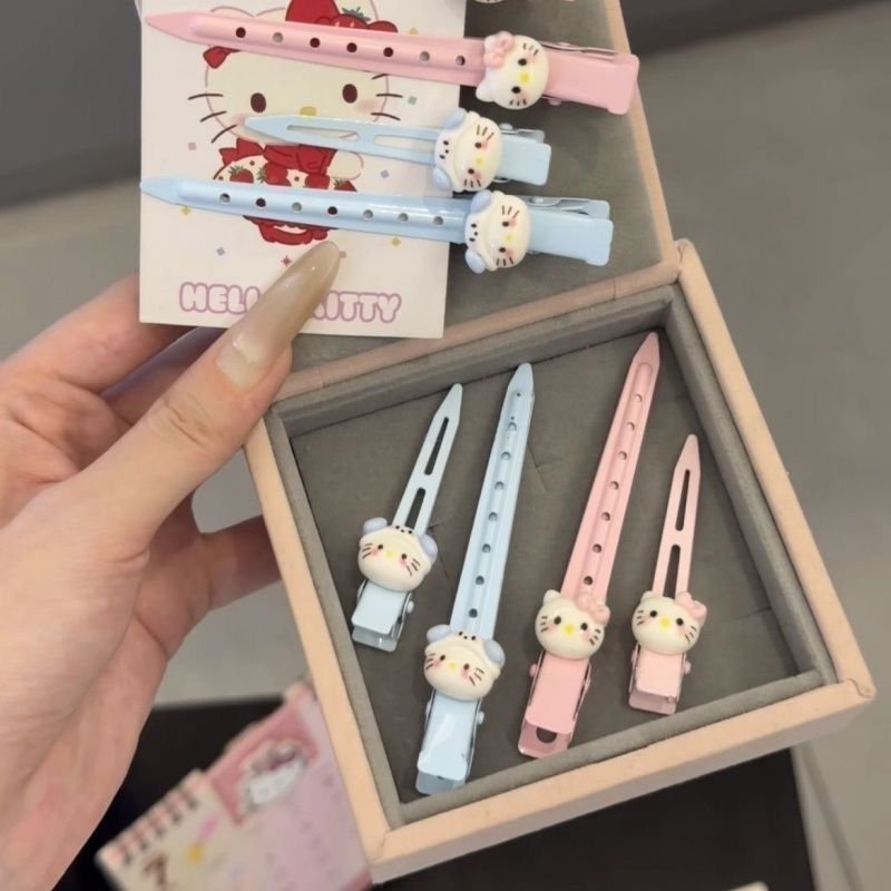 Cream Pink Cat Long Hairpin Japanese Simple High-Value Girly Style Side Bangs Hairpin Hair Accessories Wholesale