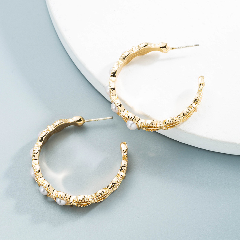 Vente En Gros Bijoux Simples Boucles D&#39;oreilles En Perles Géométriques Nihaojewelry display picture 3