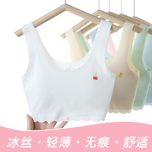 Girls' developmental puberty tube top underwear high school and junior high school students girls' bra seamless vest summer thin