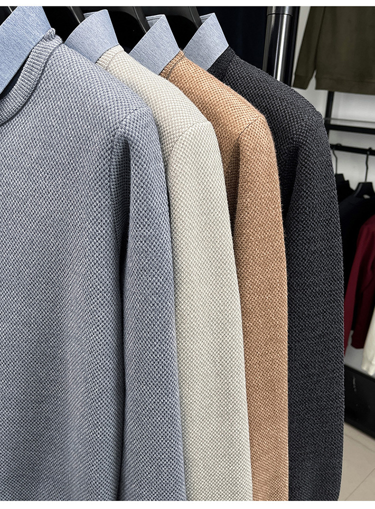 Herbst/Winter 2026/2025: Neues zweiteiliges Herren-Langarmshirt mit Fleecefutter, dicker, einfarbiger Sohle und schlichtem Design_voghion.com