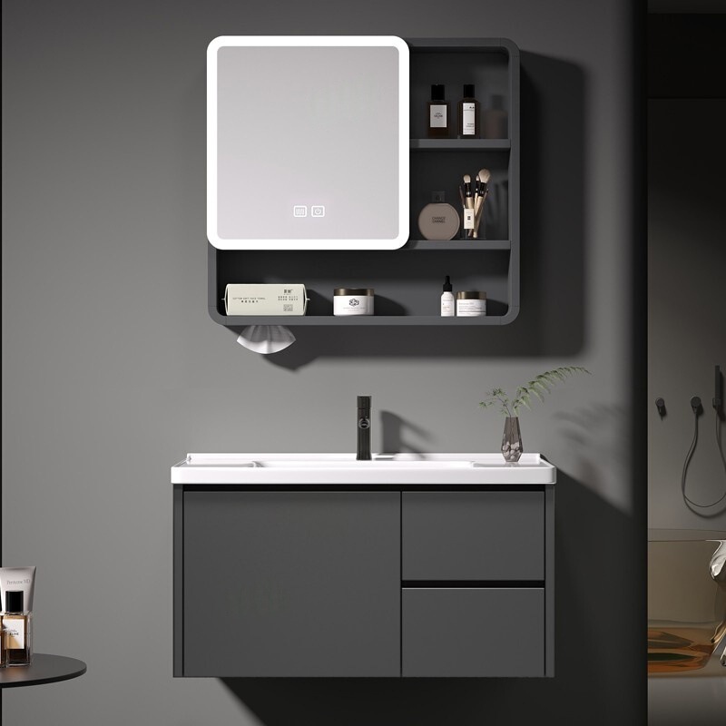 Bathroom Cabinet Combination Bathroom Washbasin Ceramic Integrated Hand Wash Basin Smart Beauty Storage Mirror Cabinet
