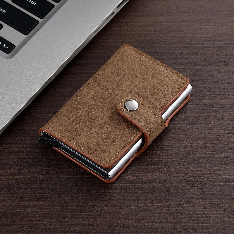 Nuevo tipo de metal automático pop-up bolsa de tarjetas para hombres y mujeres, cartucho anti-magnetizado, caja de tarjetas exquisita y simple, ultra-delgada