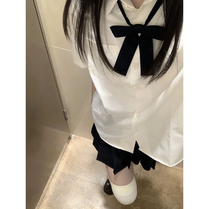 Japanese jk uniform shirt short sleeve set slimming hot girl College Style Summer new class clothes pleated skirt suit