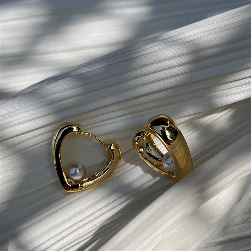 Fashion Heart Shape Copper Plating Earrings 1 Pair