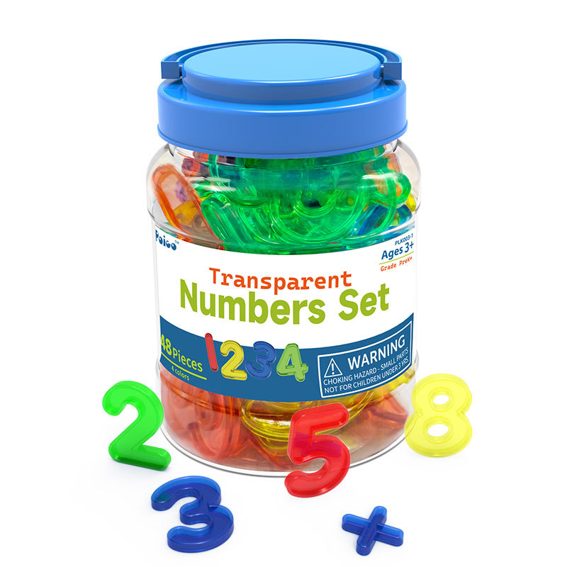 Canned Number Counting Toys for Early Childhood Education, Four-Color Transparent Montessori Toys for Kindergarten