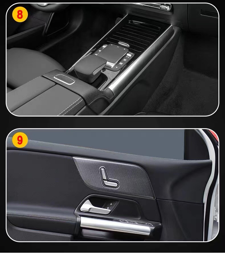 Suitable for 20-24 Mercedes-Benz GLA models: center console, gear shift, and interior trim film; GLA car stickers; screen and paint surface transparent TPU protective film