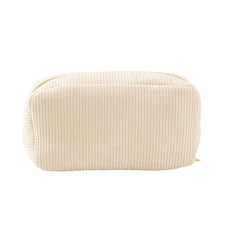 Ladies' makeup bag, large capacity portable travel storage bag, toiletries bag, high-end minimalist corduroy storage bag_voghion.com