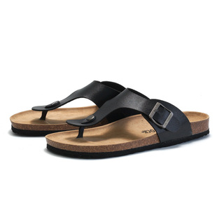 Wise Foot Couple Cork Slippers Men's Summer Sandals and Slippers Korean-style Fashionable Sandals Casual Flip-Flops for Women