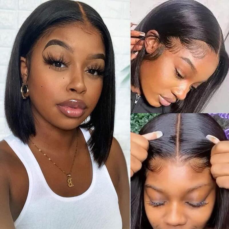 4x 4 Glueless Wig Real Hair Lace Hair Set 4x 4 No Glue Head Cover Wear and Go Wig