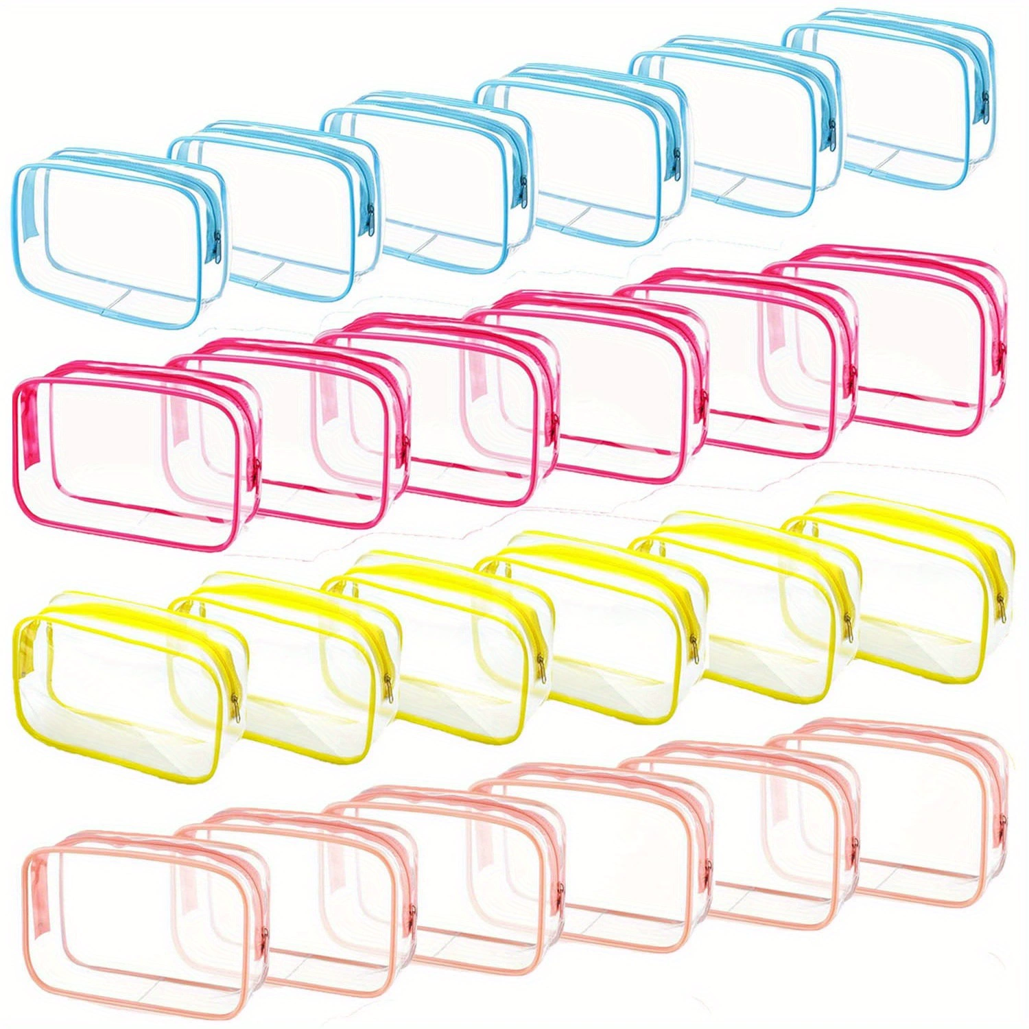 2025 новых кросс-бордерных дропшиппингов 24 шт. прозрачных косметичек на молнии