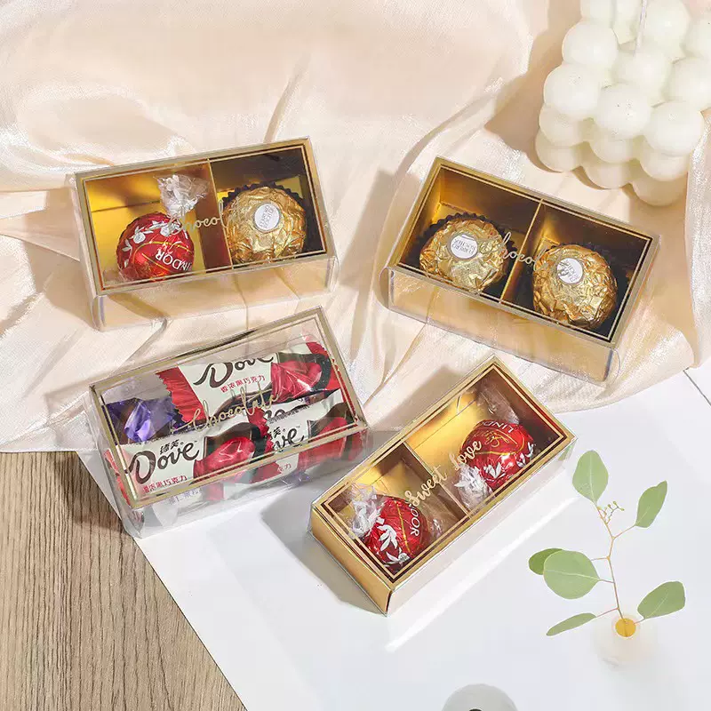 新品 婚礼透明礼品盒 费列罗巧克力糖果透明抽屉盒伴手礼品盒定制