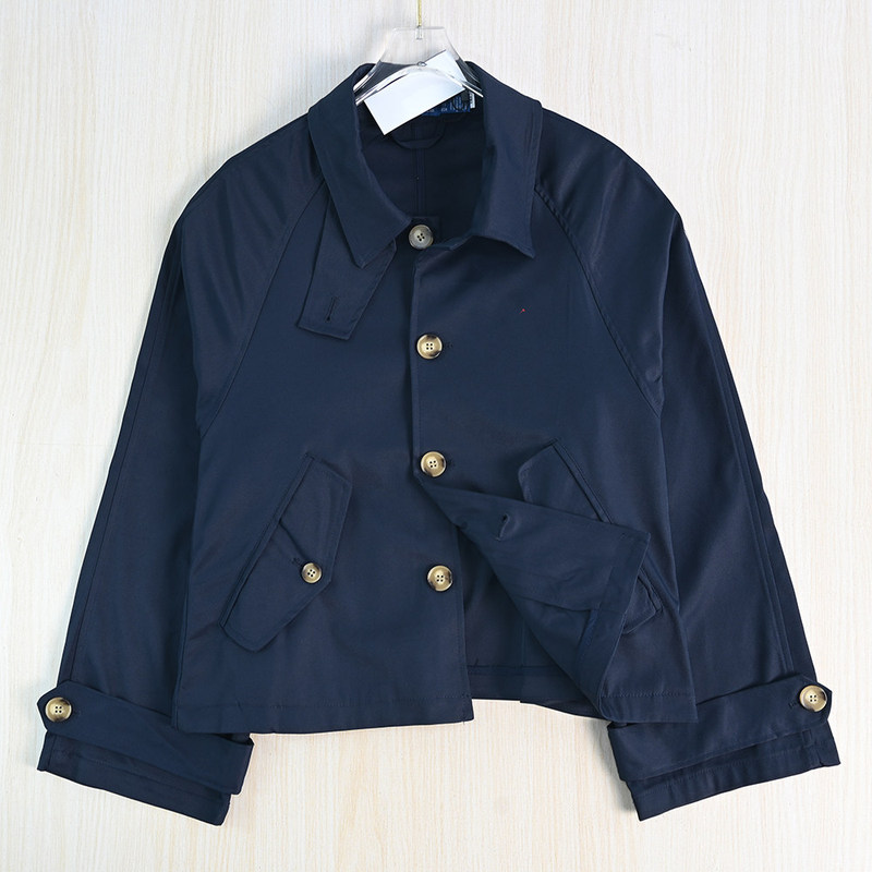 Siqi Women's Clothing 267/06 American style embroidered elegant lapel single-breasted raglan sleeve casual short trench coat