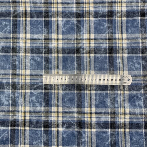 Fleece-lined shirt jacket, grid fabric 21-count twill brushed grid fabric, printed pattern rendering grid fabric