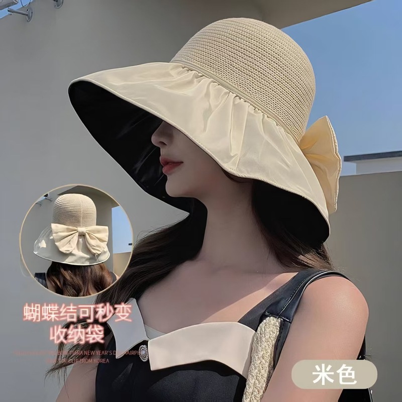 女性用日焼け止め帽子、夏の紫外線防止、海辺での休暇、ビニール通気性のある特大つば取り外し可能な屋外用日よけ帽子|undefined