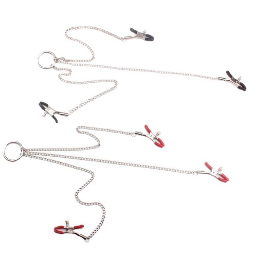 Wholesale Manufacturer Female Three-Head Breast Clip Adult Sex Toys Couple's Sex Toy SM Props Adult Products Chain