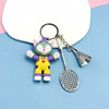 Realistic cartoon cute keychain for badminton, rabbit, pendant, accessory, fox, raccoon