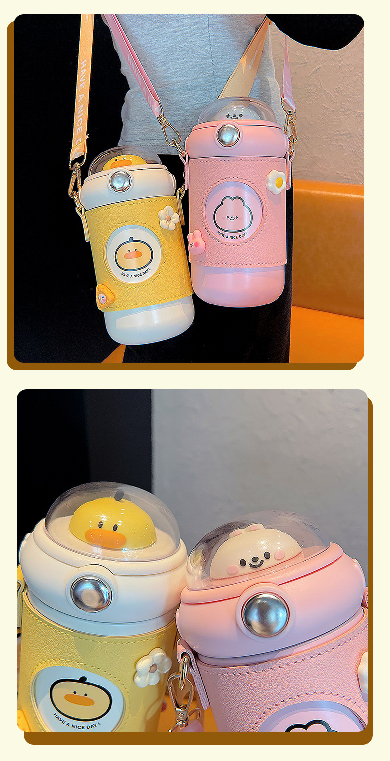 Cute Cartoon Stainless Steel Plastic Silica Gel Thermos Cup 1 Piece display picture 2