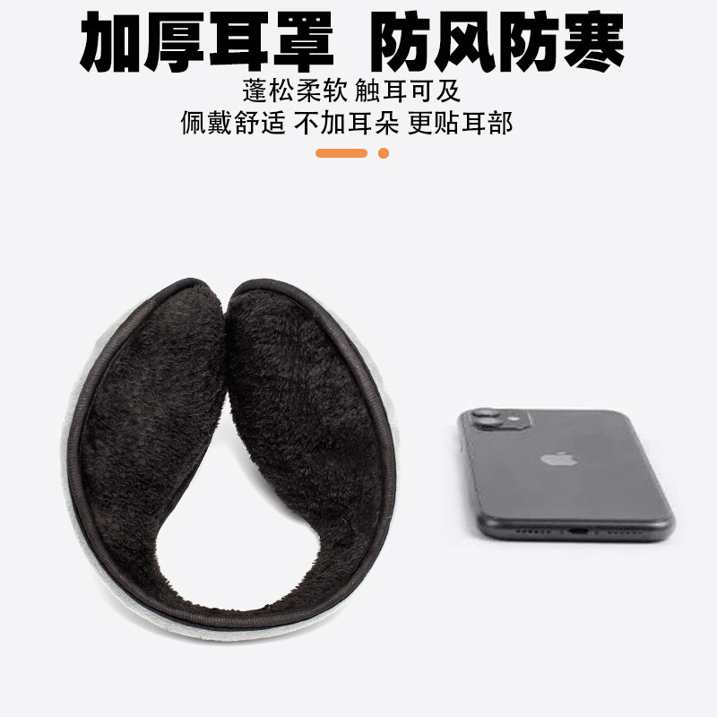 冬季毛绒加厚加大耳罩户外骑行日常出行防风防寒保暖后带式包耳款|undefined