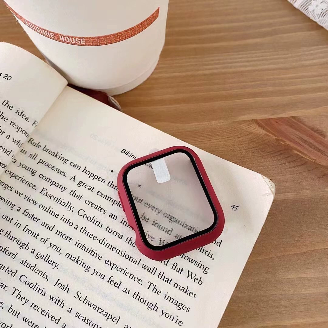 Чехол подходит для Apple IWATCH integrated card case 40 42 мм 44 45 "все включено" матовый ПК + закаленная пленка