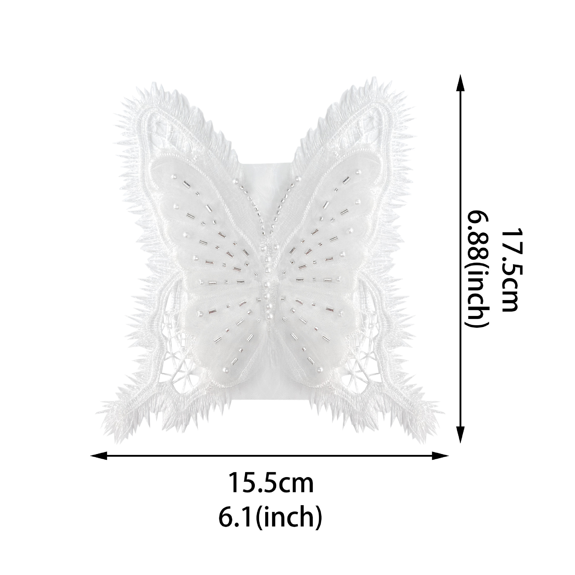 Hermoso encaje blanco perla mariposa decoración de ropa accesorios de belleza de ropa suéter bolsas zapatos sombreros decoración image 6