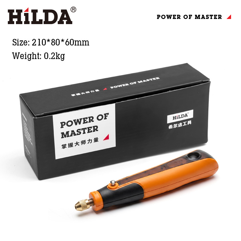 HiLDA - Pluma Eléctrica para Pulir Uñas de 3.6v con Batería de Litio, Herramienta de Arte de Uñas, Micro Taladro Eléctrico Tipo-C