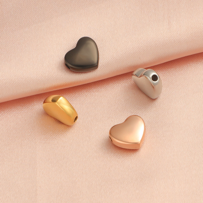 1 Piece Stainless Steel None 18K Gold Plated Rose Gold Plated Heart Shape Beads display picture 8