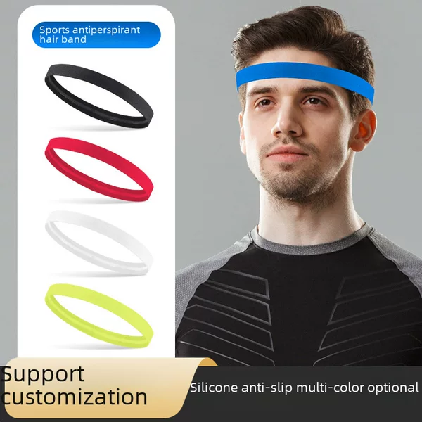 Spot Anti-sweat Belt Silicone Anti-slip Sweat Guide Belt Men and Women Outdoor Fitness Running Yoga Basketball Sweat Absorbing Hair Belt Tape