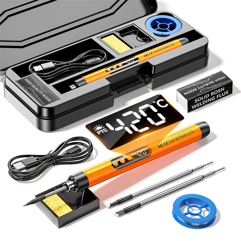 新型ミニデジタル表示USB充電電気はんだごてDIYキット溶接熱煙コード家電修理携帯無線|undefined