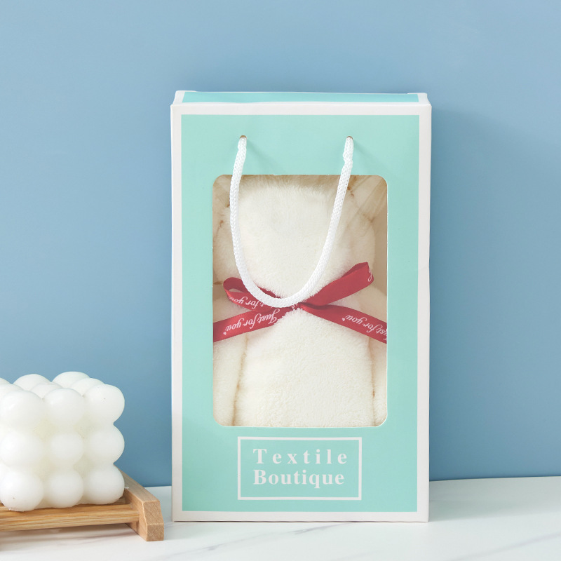 Gift box Little Bear towel Souvenir  company activity League Construction Readily gift Coral towel Juding Zao]