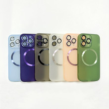 磁吸磨砂精孔镜头保护膜iPhone14电镀CD纹磁吸壳适用苹果13手机壳