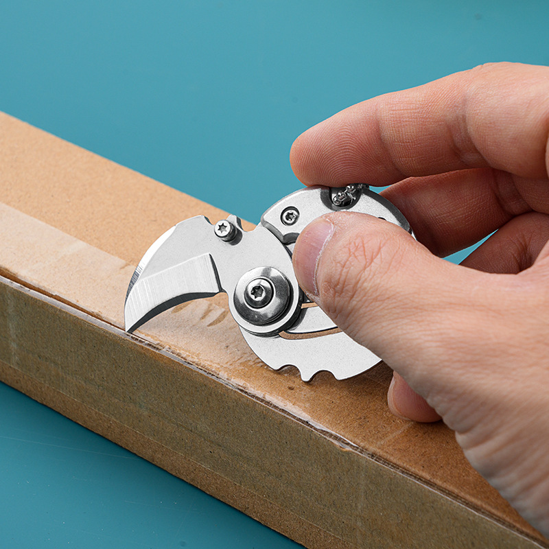 闪影项链开箱小刀迷你摺叠刀硬币刀多用途可携式钥匙扣小刀开X20