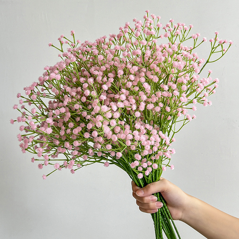 Una sola flor de simulación de flores falsas de decoración de boda mano ramo de flores hechas a mano con sensación de goma suave flores de plástico al por mayor