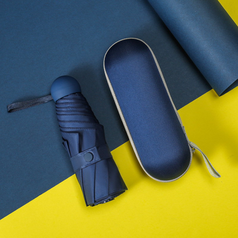 Mini bolsillo cápsula paraguas pequeño vinil fresco paraguas solar sol sol y lluvia doble uso paraguas publicidad paraguas