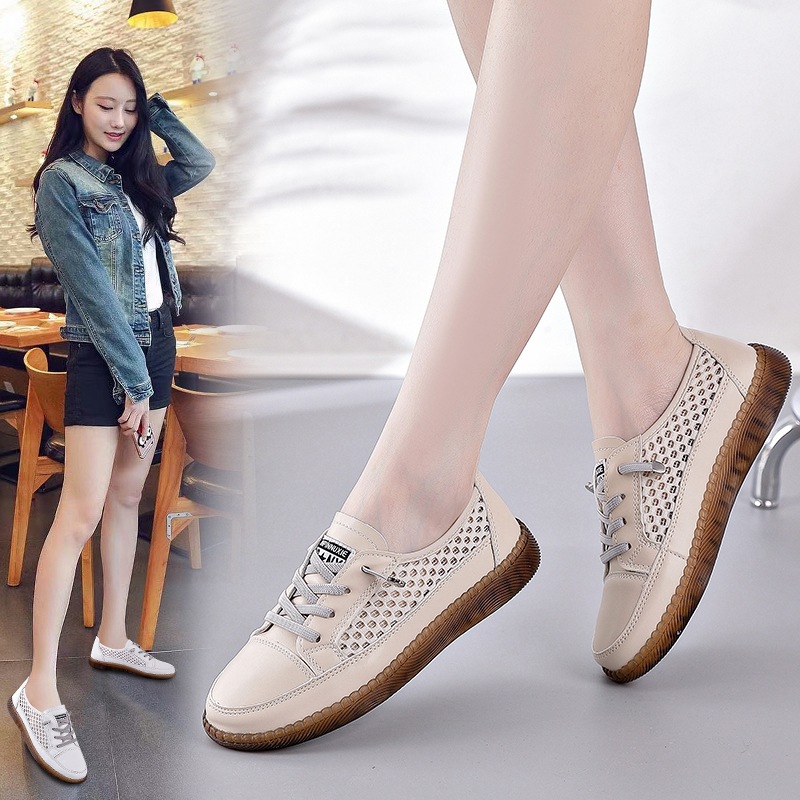 봄 새로운 미끄럼 방지 신발 여성의 가을 방지 여성 신발 내마모성 경량 소프트 올 매치 캐주얼 싱글 신발 1108