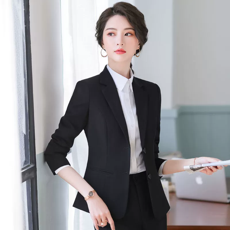 High-end set, long-sleeve, classic suit jacket for work, uniform, trousers