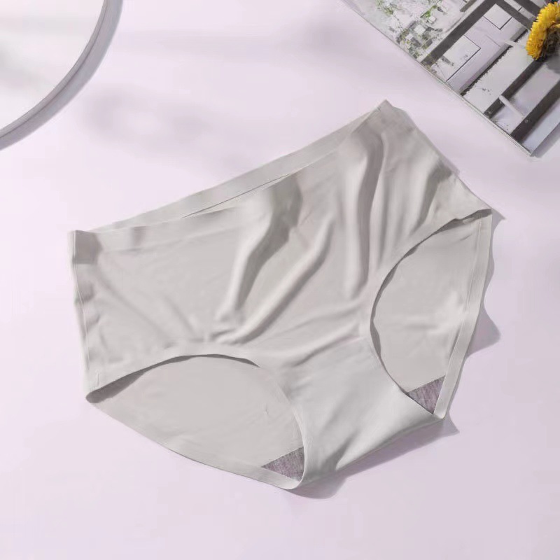 Ropa interior sin costuras de seda de hielo calzoncillos de cintura media de una pieza para mujer tablero ligero más tamaño Pantalones de mujer sexy ropa interior Mujer 810